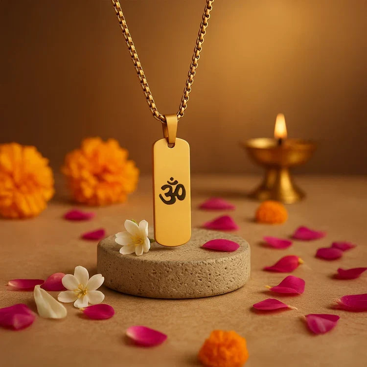 Gold Plated Om Pendant - Image 1