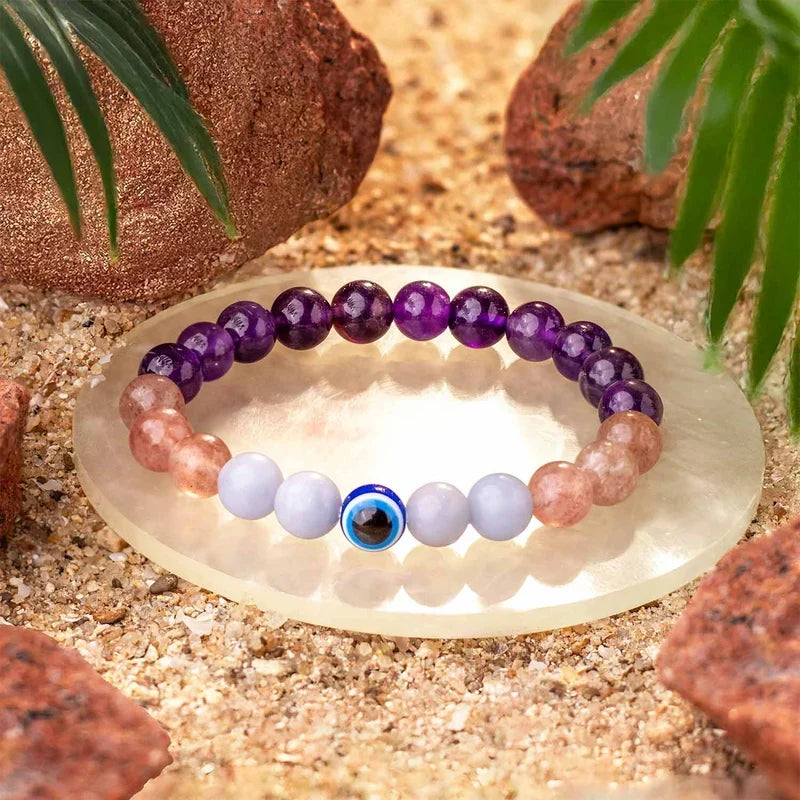 Divine Aura Evil Eye Natural Stone Bracelet - Image 1