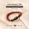 Aries (मेष राशि) Zodiac Red Jasper & Tiger Eye Bracelet - Image 1