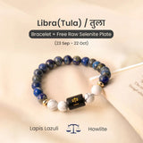 Libra (तुला राशि) Zodiac Lapis Lazuli & Howlite Bracelet