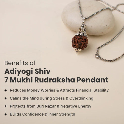 Adiyogi Shiv 7 Mukhi Rudraksha Pendant - Image 2