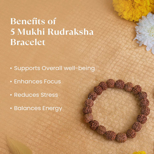 5 Mukhi Rudraksha Bracelet - Image 2