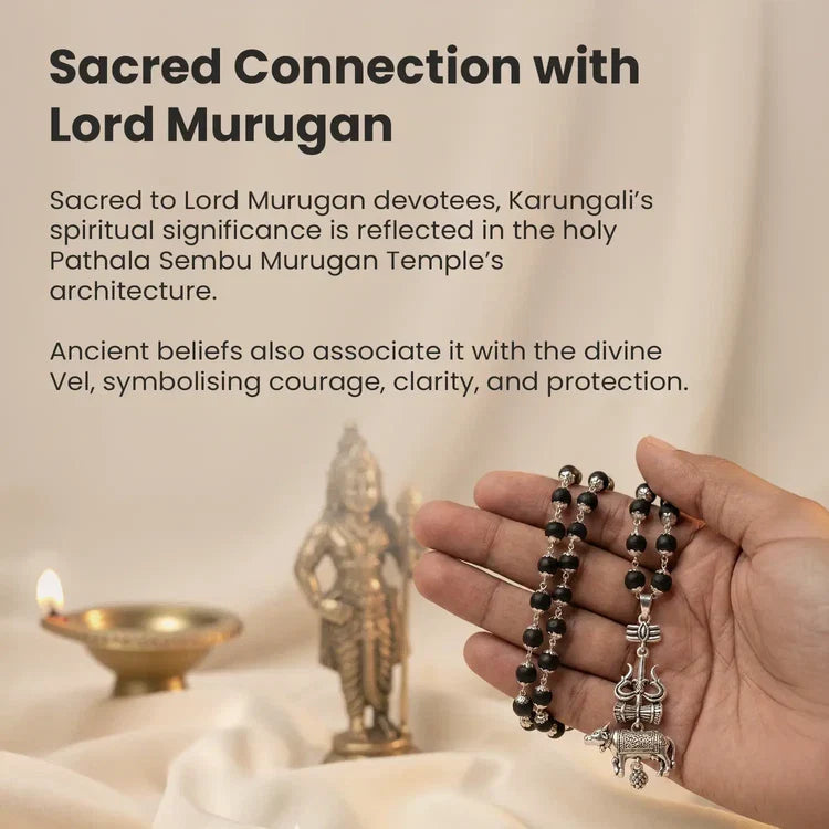 Shiv Raksha Karungali Mala with Trishul Nandi Pendant 152 reviews - Image 2