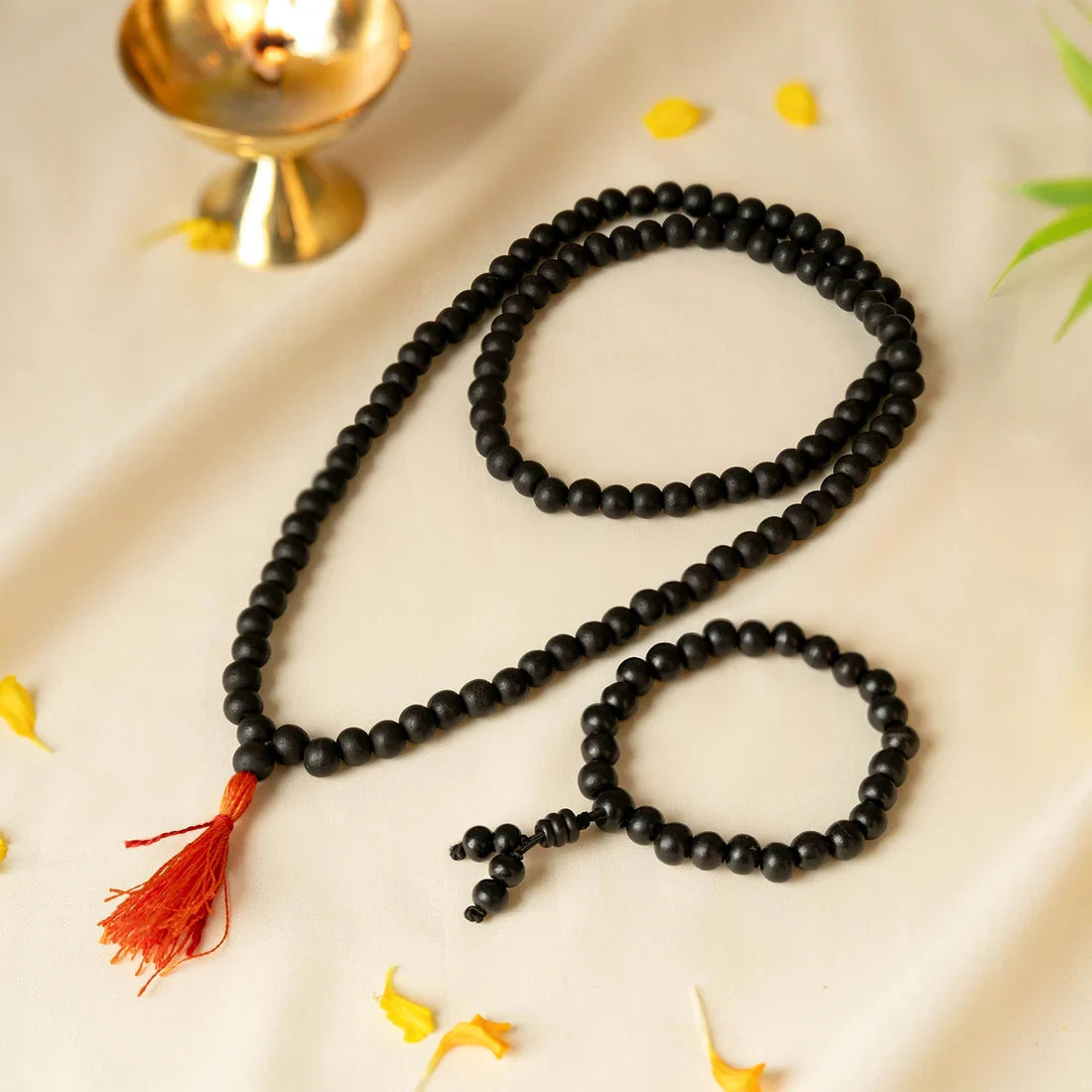 Karungali Malai (8mm) with 8mm Karungali Bracelet (Govt. Certified) - Image 1