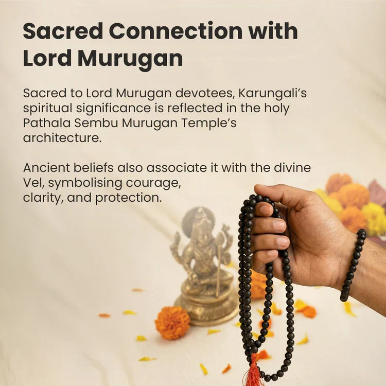 Karungali Malai (8mm) with 8mm Karungali Bracelet (Govt. Certified) - Image 3