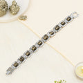 Metal Raw Pyrite Bracelet - Silver - Image 1