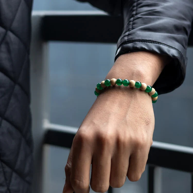 Green Aventurine With Tulsi Bracelet - Image 3