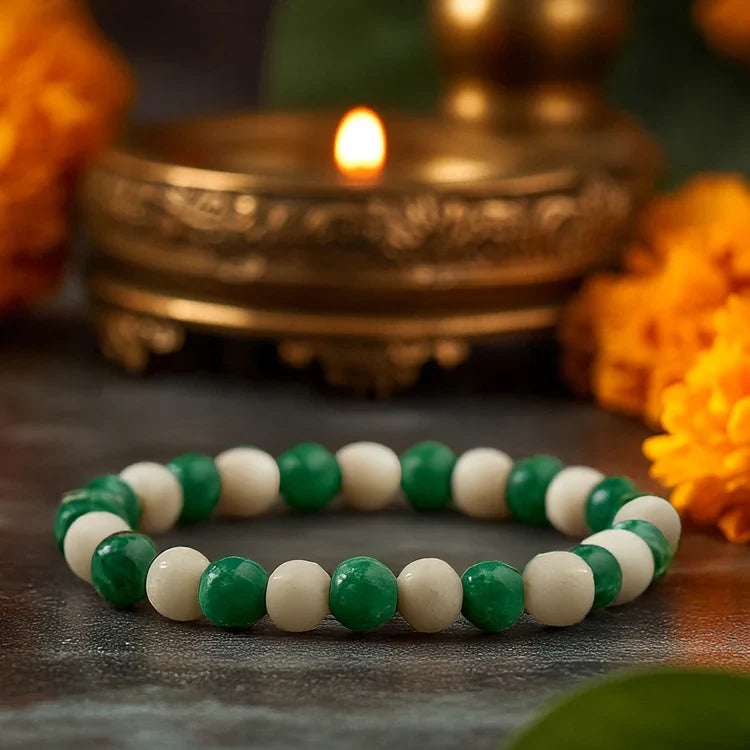 Green Aventurine With Tulsi Bracelet - Image 4