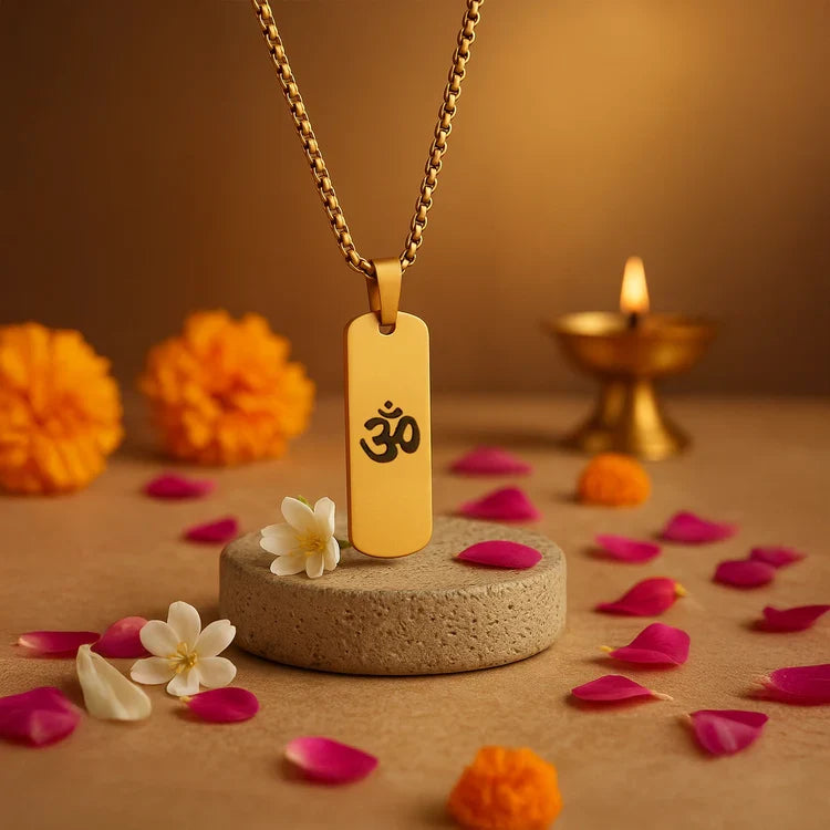 Gold Plated Om Pendant - Image 1