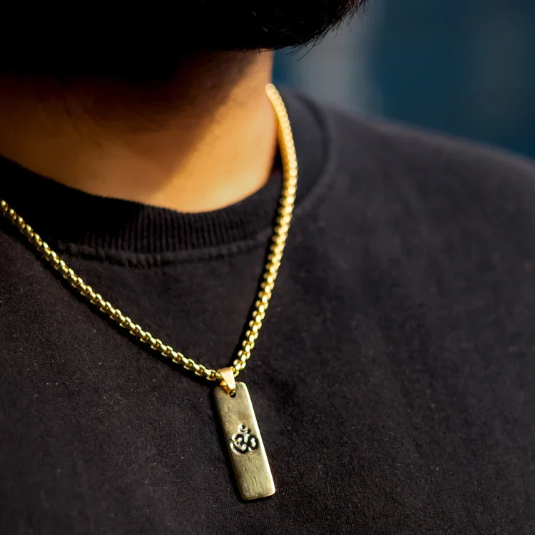 Gold Plated Om Pendant - Image 2