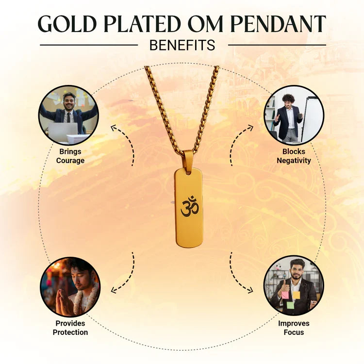 Gold Plated Om Pendant - Image 3