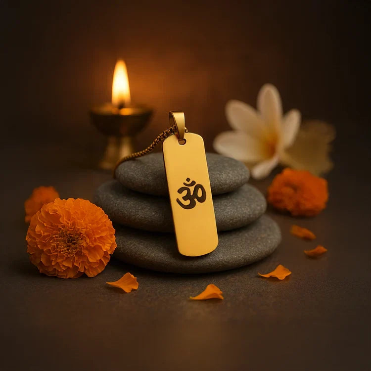 Gold Plated Om Pendant - Image 4