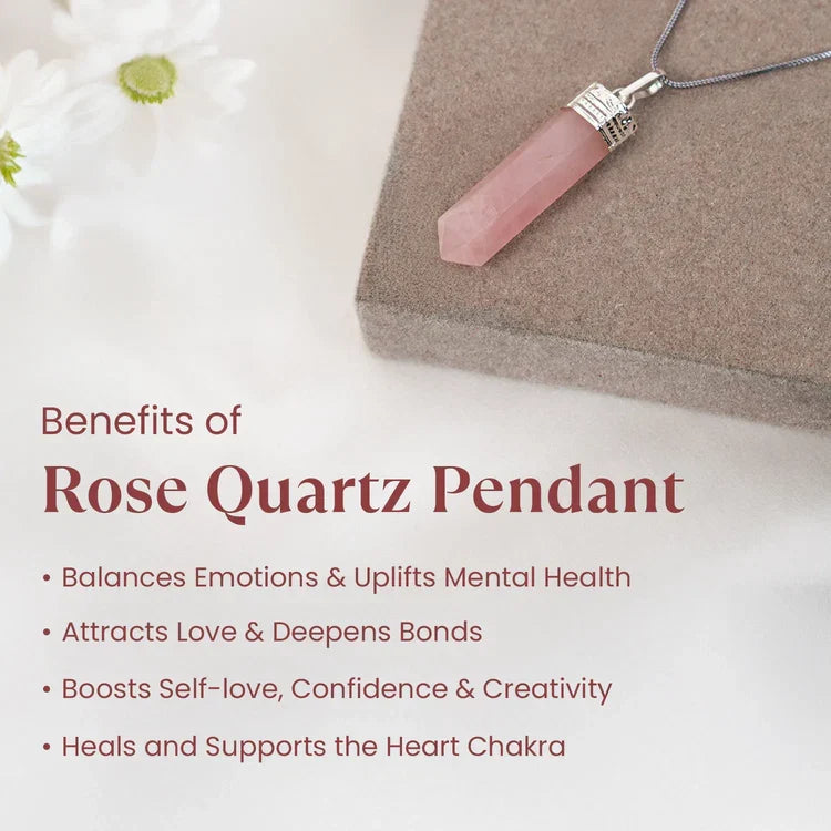 Love Attraction Rose Quartz Pencil Pendant - Image 2