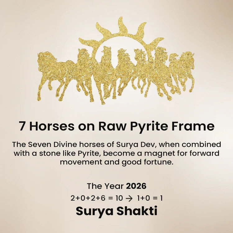 Vastu Shakti Combo – 7 Horses on Pyrite Frame with Pyrite Tortoise - Image 4