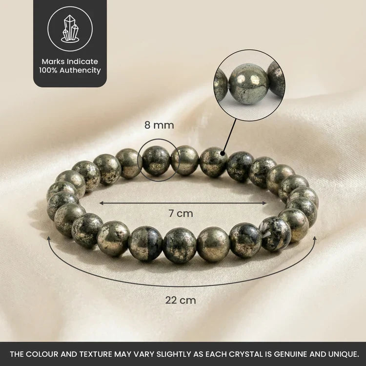 Raw Pyrite Bracelet with FREE Raw Selenite Plate - Image 2