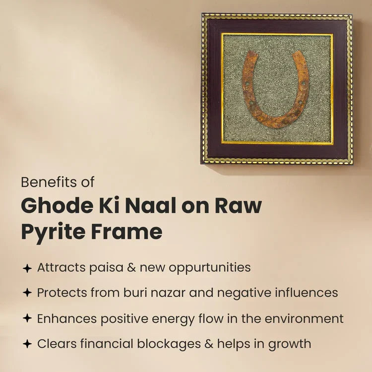 Ghode Ki Naal on Raw Pyrite Frame - Image 2