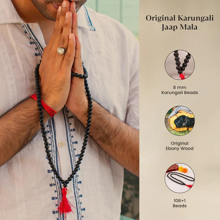 Karungali Malai 8mm – 108+1 Authentic Ebony Wood Beads (Govt. Certified) - Image 2