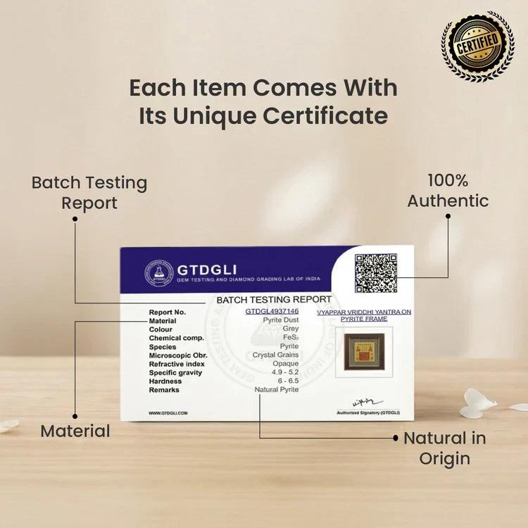 Vyapar Vriddhi Yantra on Raw Pyrite Frame - Image 5