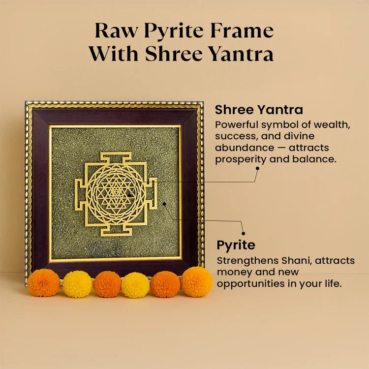 Shree Yantra on Raw Pyrite Frame - Image 3