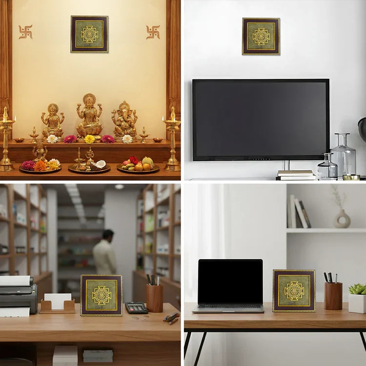 Shree Yantra on Raw Pyrite Frame - Image 5