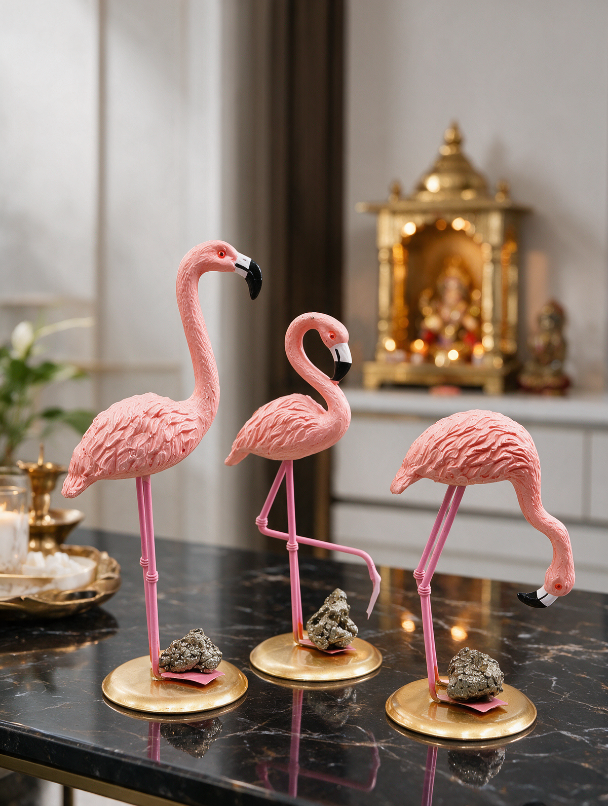 Divika Flamingo Trio – Luxury Tabletop Décor Set - Image 2