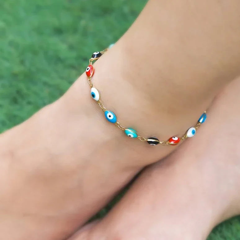 Multicolor Evil Eye Anklets for Protection and Stylish Wear - Image 1