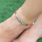Multicolor Evil Eye Anklets for Protection and Stylish Wear