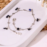 Blue Onyx Evil Eye Round Shape Anklets for Protection and style