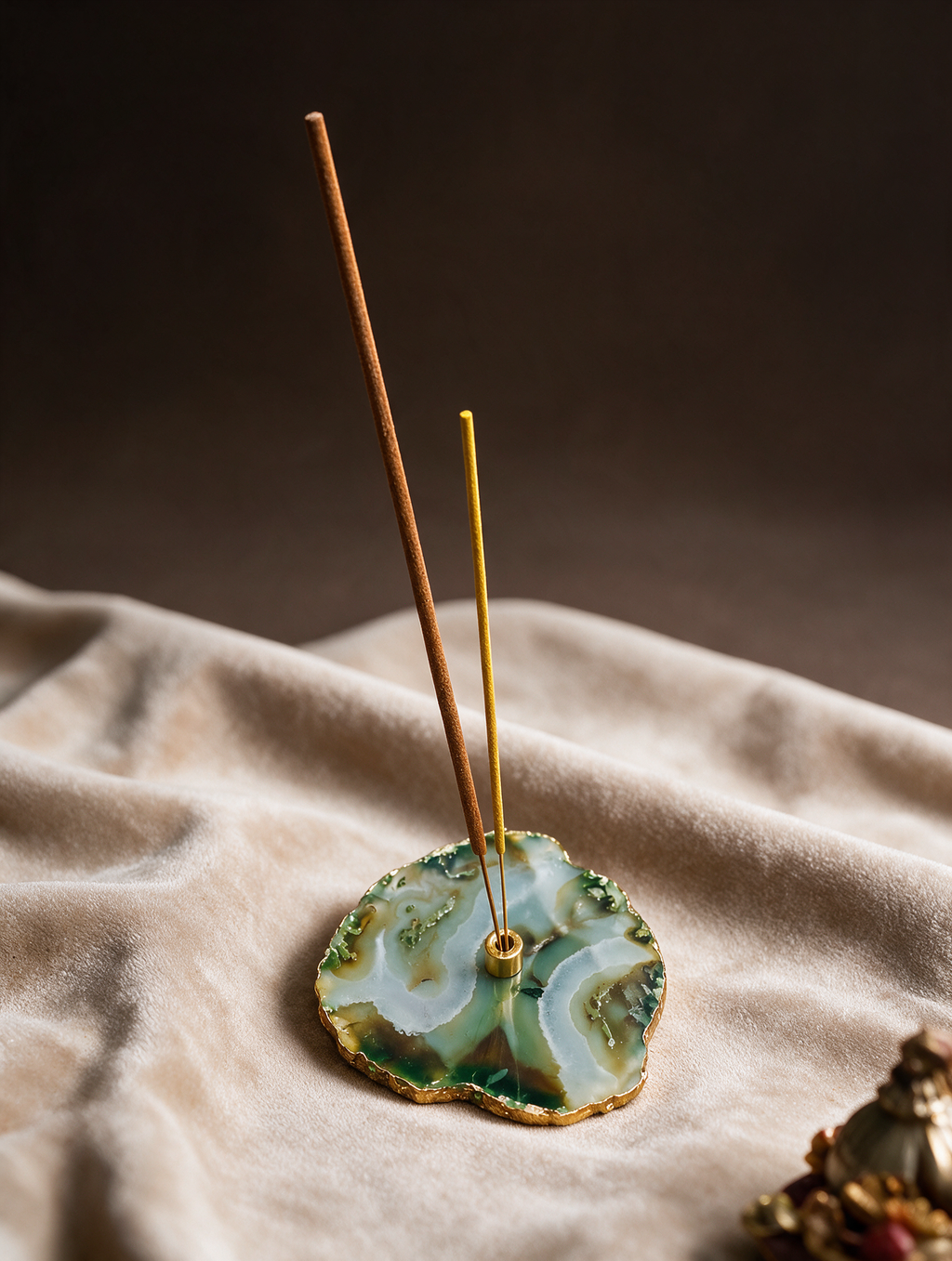 Agate Slice Incense Burner / Agarbatti Holder - Image 1