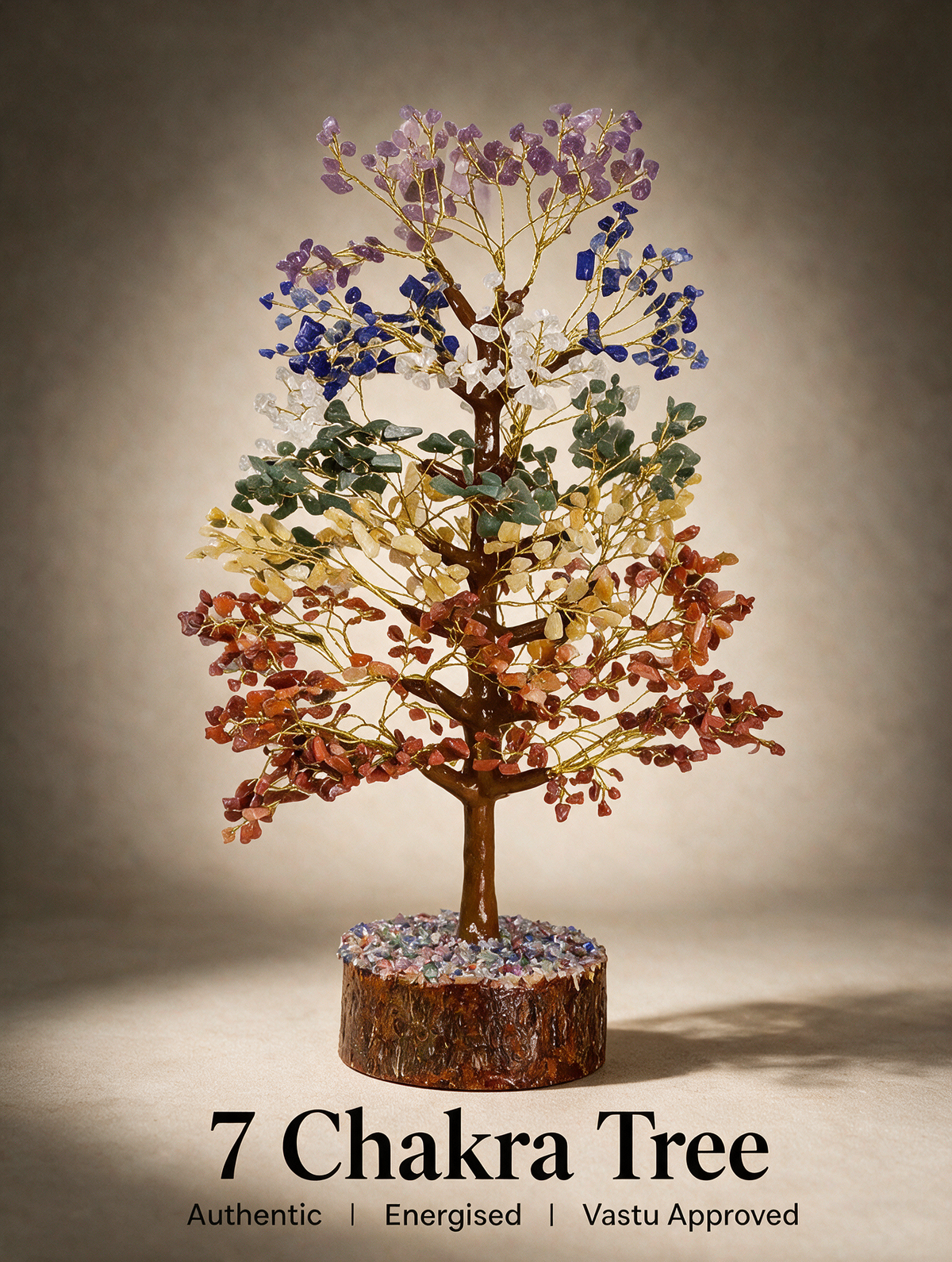 7 Chakra Crystal Tree with Wooden Base