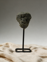 Raw Pyrite Stone with Metal Stand