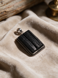Raw Black Tourmaline Pendant – Rectangle