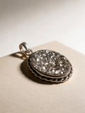 Pyrite Druzy Pendant – Oval