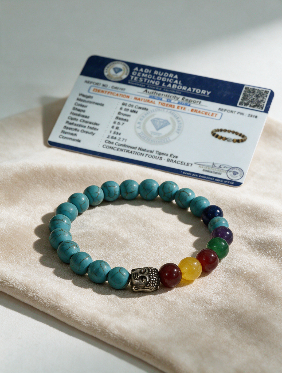 Turquoise 7 Chakra Buddha Bracelet (Blue)